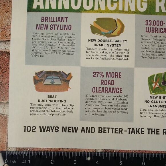1961 Announcing Rambler for 1962 cars - 2pg Vtg PRINT AD - Picture 5 of 13